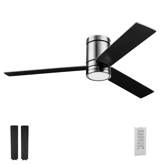 Prominence Home 52" Espy Gun Metal Remote Control Ceiling Fan, 3 Blades