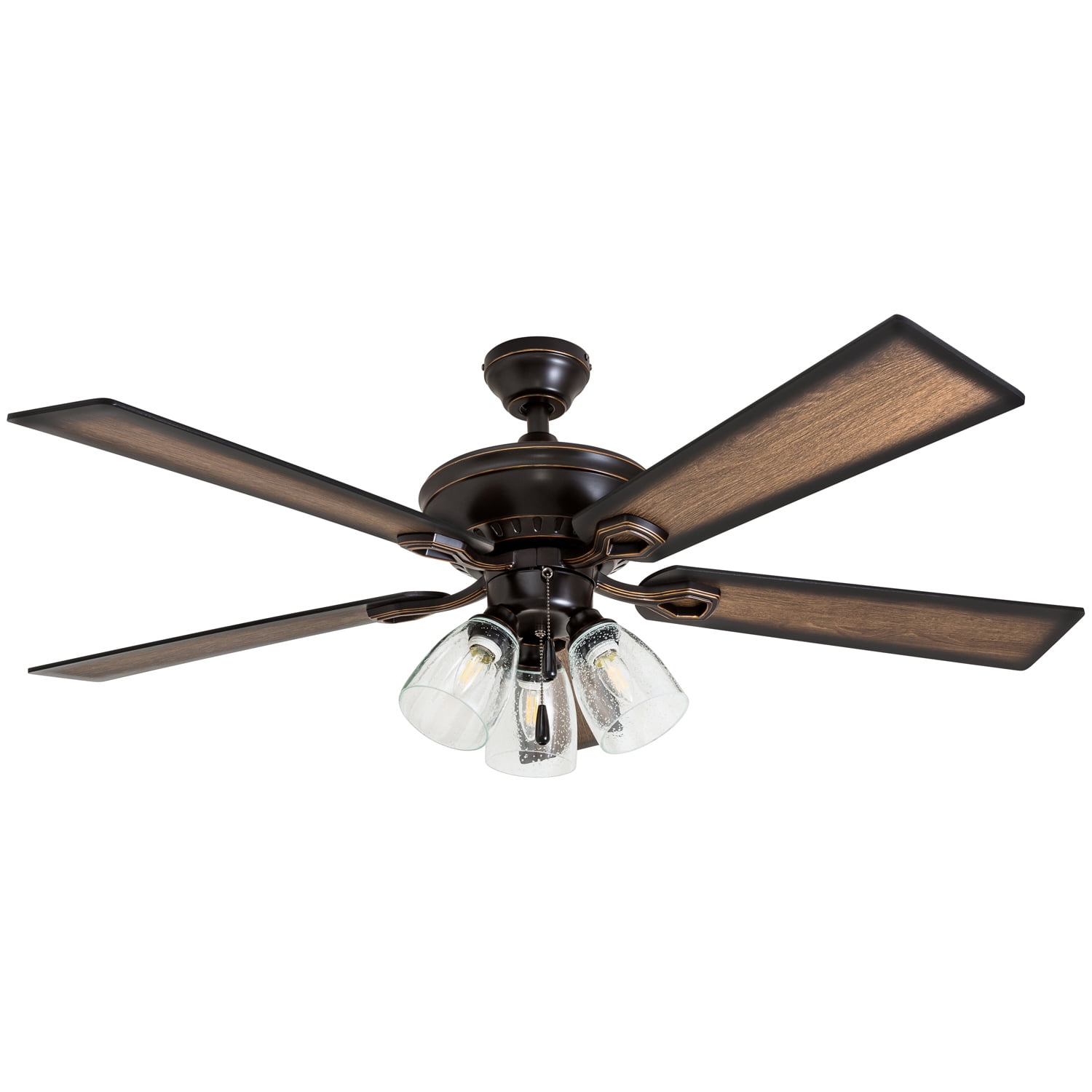 Whitaker Point 52-Inch Oil Rubbed Bronze Ceiling Fan with Driftwood Blades and LED Light