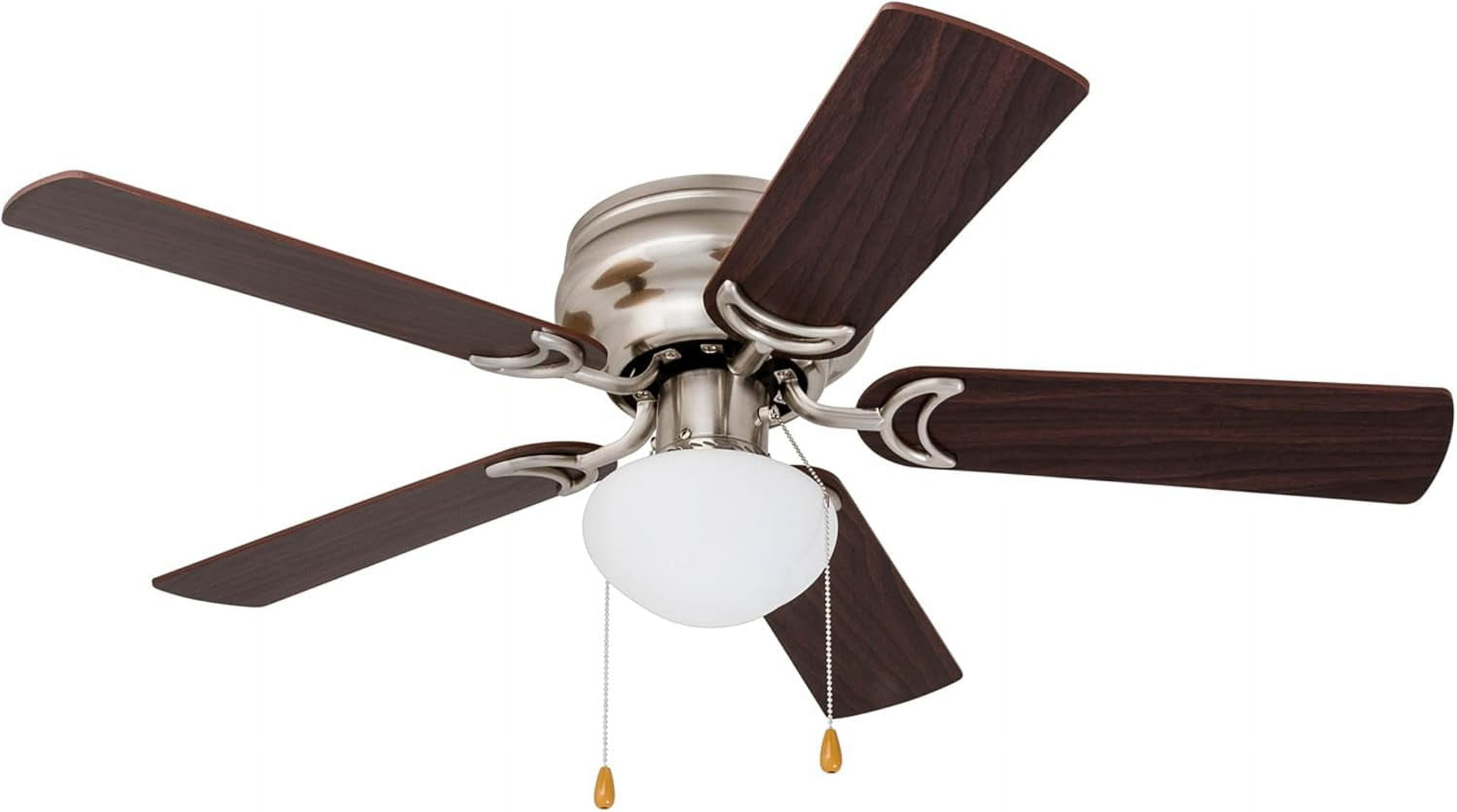 Satin Nickel 42" Low Profile Ceiling Fan with LED Light