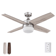 Prominence Home Atlas 44 Pewter Ceiling Fan with Light, Remote Control, 4 Blades & Reverse Airflow