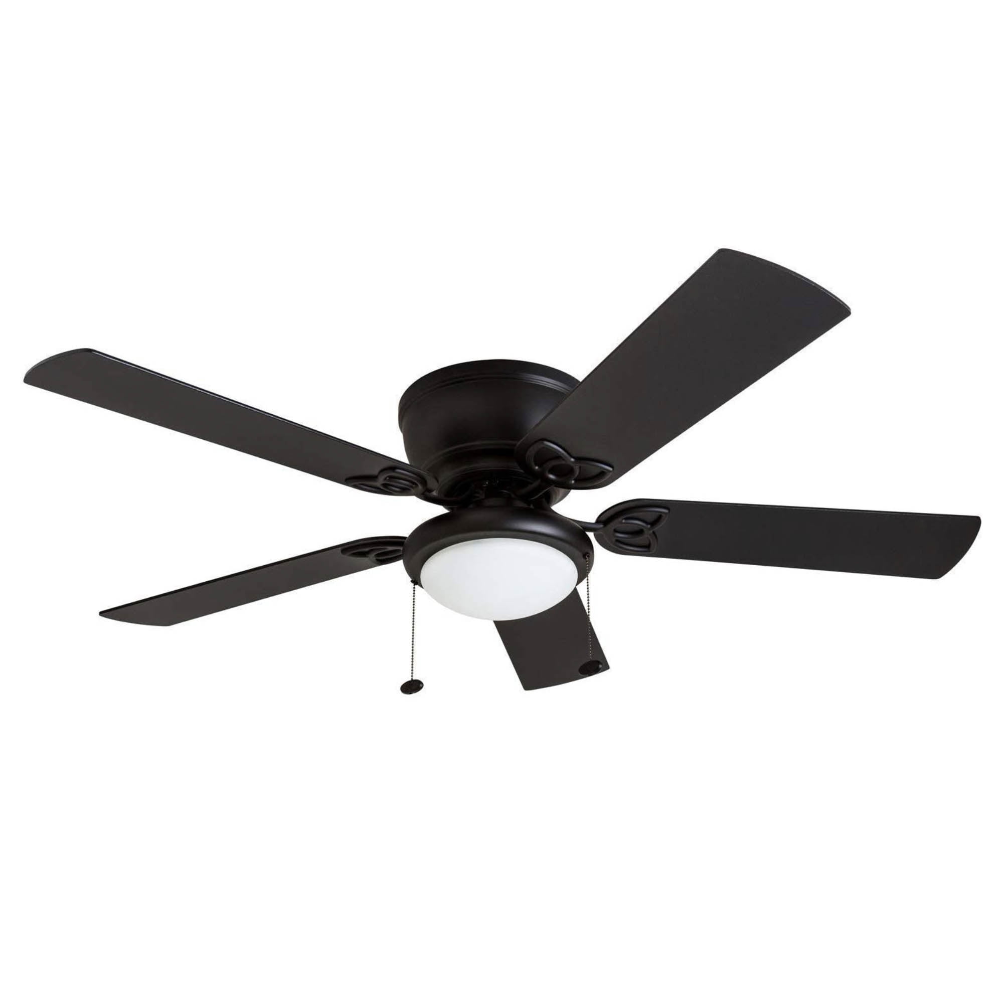 Prominence Home Benton 52\" Indoor LED Ceiling Fan with Light and Pull Chain, Matte Black