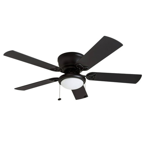 Prominence Home Benton 52" Matte Black Low Profile Ceiling Fan with Light 5 Reversible Blades