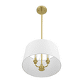 thumbnail image 1 of Prominence Home Billet Brushed Gold 3-Light Convertible Pendant/Semi-Flush with Fabric Shades, 1 of 15