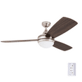 thumbnail image 1 of Prominence Home Calico 52" Nickel Modern Ceiling Fan with 3 Blades, Integrated LED Light Kit, Remote & Reverse Airflow, 1 of 11