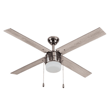 Prominence Home Chism 52" Gun Metal Modern Ceiling Fan with 4 Blades, Light Kit, Pull Chains & Reverse Airflow