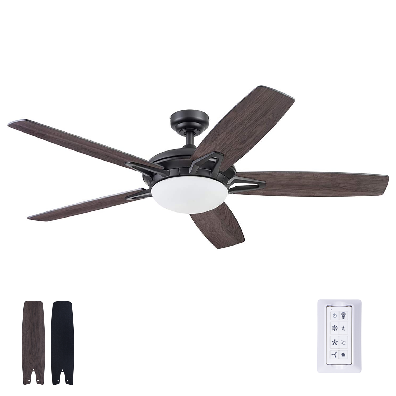 Sofucor 52" Modern Ceiling Fan with Light and Remote Control, 3 Wood