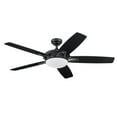 thumbnail image 1 of Prominence Home Clancy 52" Matte Black Indoor Ceiling Fan with Light, 5 Blades, Remote & Reverse Airflow, 1 of 14
