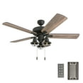 thumbnail image 1 of Prominence Home Ennora 52" Bronze Farmhouse Ceiling Fan with 5 Blades, 3 Arm Cage Light Kit, Remote & Reverse Airflow, 1 of 17