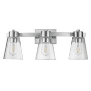 Prominence Home Fairendale 3-Light Brushed Nickel Bathroom Vanity Light with Clear Glass Shade