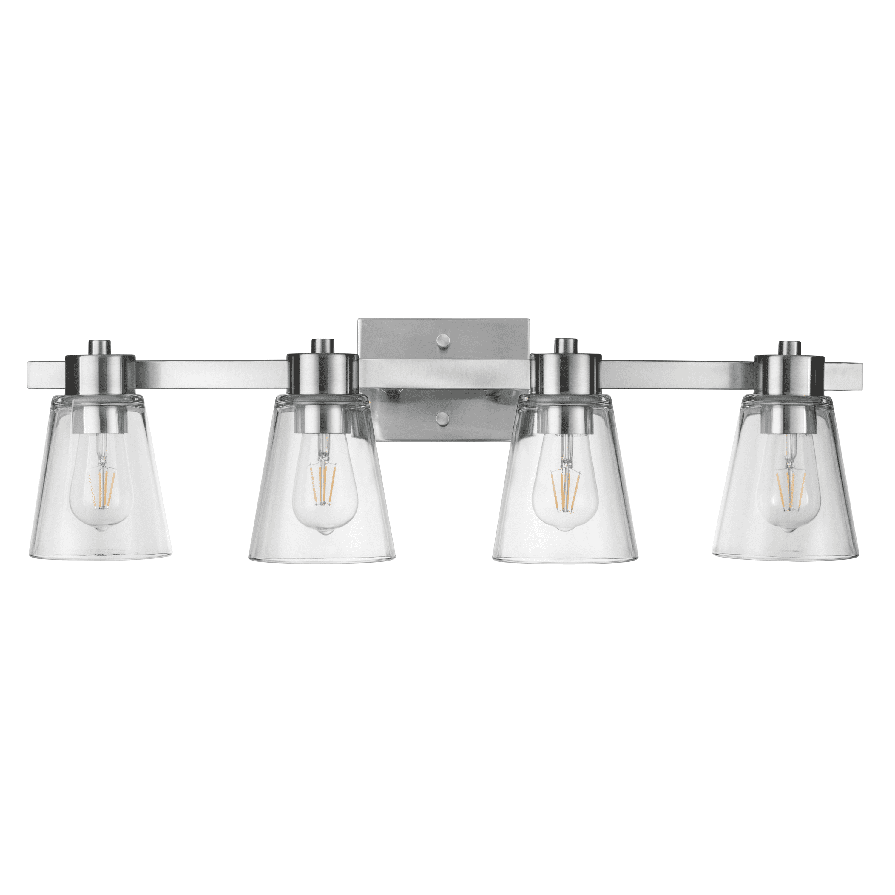 Fairendale Brushed Nickel Four-Light Vanity with Clear Glass