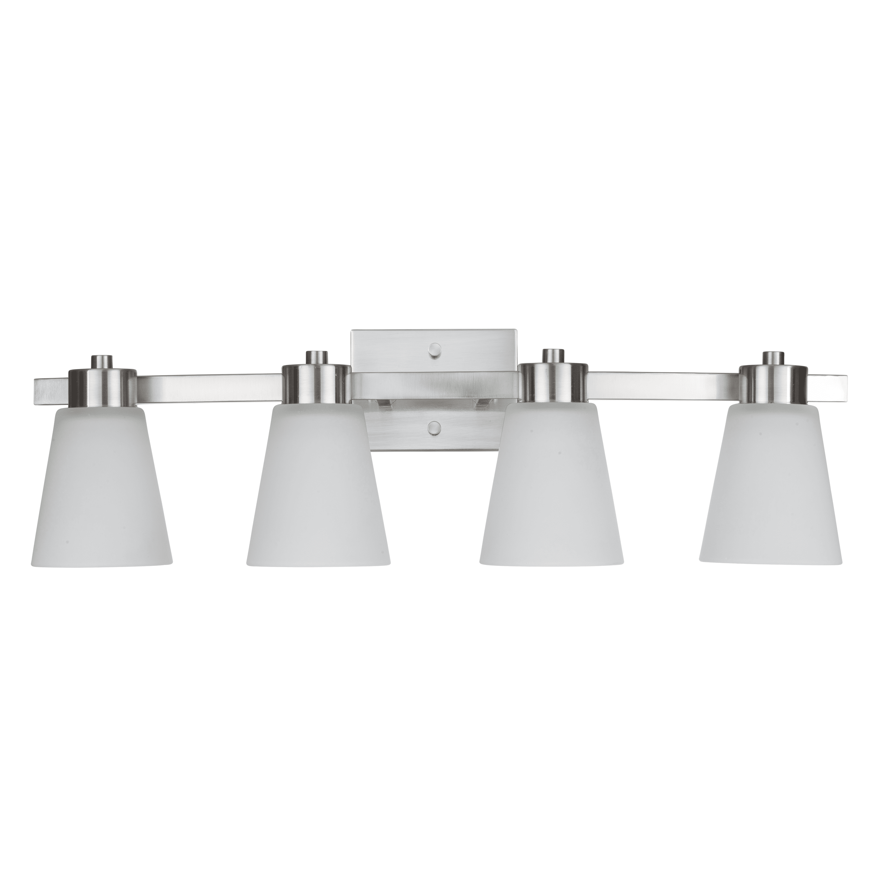 Prominence Home Fairendale 4-Light Brushed Nickel Bathroom Vanity Light with Frosted Glass Shade