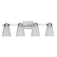 thumbnail image 1 of Prominence Home Fairendale 4-Light Brushed Nickel Bathroom Vanity Light with Frosted Glass Shade, 1 of 6
