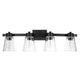 thumbnail image 1 of Prominence Home Fairendale 4-Light Matte Black Bathroom Vanity Light with Clear Glass Shade, 1 of 6