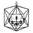 thumbnail image 1 of Prominence Home Heleo 5 Light Modern Matte Black Geometrical Chandelier, 1 of 4