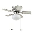 thumbnail image 1 of Prominence Home Hero 28" Brushed Nickel Flushmount Small Room Ceiling Fan with 5 Blades, Globe Light Kit & Pull Chains, 1 of 13