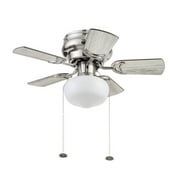 Prominence Home Hero 28" Brushed Nickel Low Profile Ceiling Fan with Light