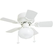 Prominence Home Hero 28" White Low Profile Ceiling Fan with Light
