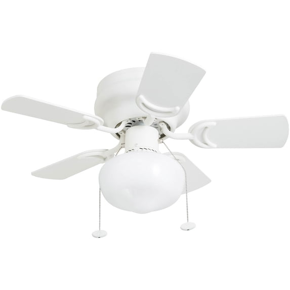 Prominence Home Hero 28" White Low Profile Ceiling Fan with Light