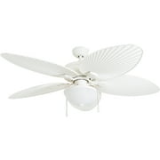 Prominence Home Inland Breeze 52 White Indoor/Outdoor Ceiling Fan with 5 Blades, Bowl Light Kit, Pull Chains & Reverse Airflow