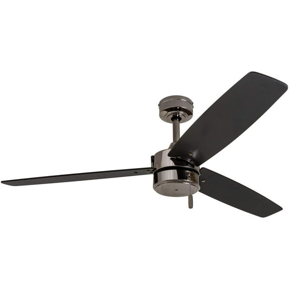 Prominence Home Journal 52" Gun Metal Modern Indoor/Outdoor Ceiling Fan with 3 Blades, Pull Chain & Reverse Airflow