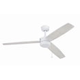 thumbnail image 1 of Prominence Home Journal 52" White Modern Indoor Outdoor Ceiling Fan with 3 Blades, Pull Chain & Reverse Airflow, 1 of 8