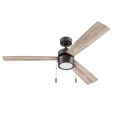 Prominence Home Madrona 52" Bronze Modern Ceiling Fan with 3 Blades, Integrated LED Light Kit, Pull Chains & Reverse Airflow