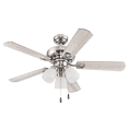 thumbnail image 1 of Prominence Home Miller Park 44" Brushed Nickel Ceiling Fan with 5 Blades, 3 Arm Frosted Glass Light Kit, Pull Chains & Reverse Airflow, 1 of 8