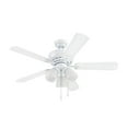 thumbnail image 1 of Prominence Home Miller Park 44" White Ceiling Fan with 5 Blades, 3 Arm Frosted Glass Light Kit, Pull Chains & Reverse Airflow, 1 of 8