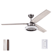 Prominence Home 52 Orbis Gun Metal Remote Control Ceiling Fan, 3 Blades, LED Ring