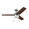thumbnail image 1 of Prominence Home Reston 42" Pewter Modern Small Room Ceiling Fan with 3 Blades, LED Light Kit, Pull Chains & Reverse Airflow, 1 of 9