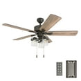 thumbnail image 1 of Prominence Home River Run 52" Bronze Ceiling Fan with 5 Blades, Mult-Arm Light Kit, Remote & Reverse Airflow, 1 of 17