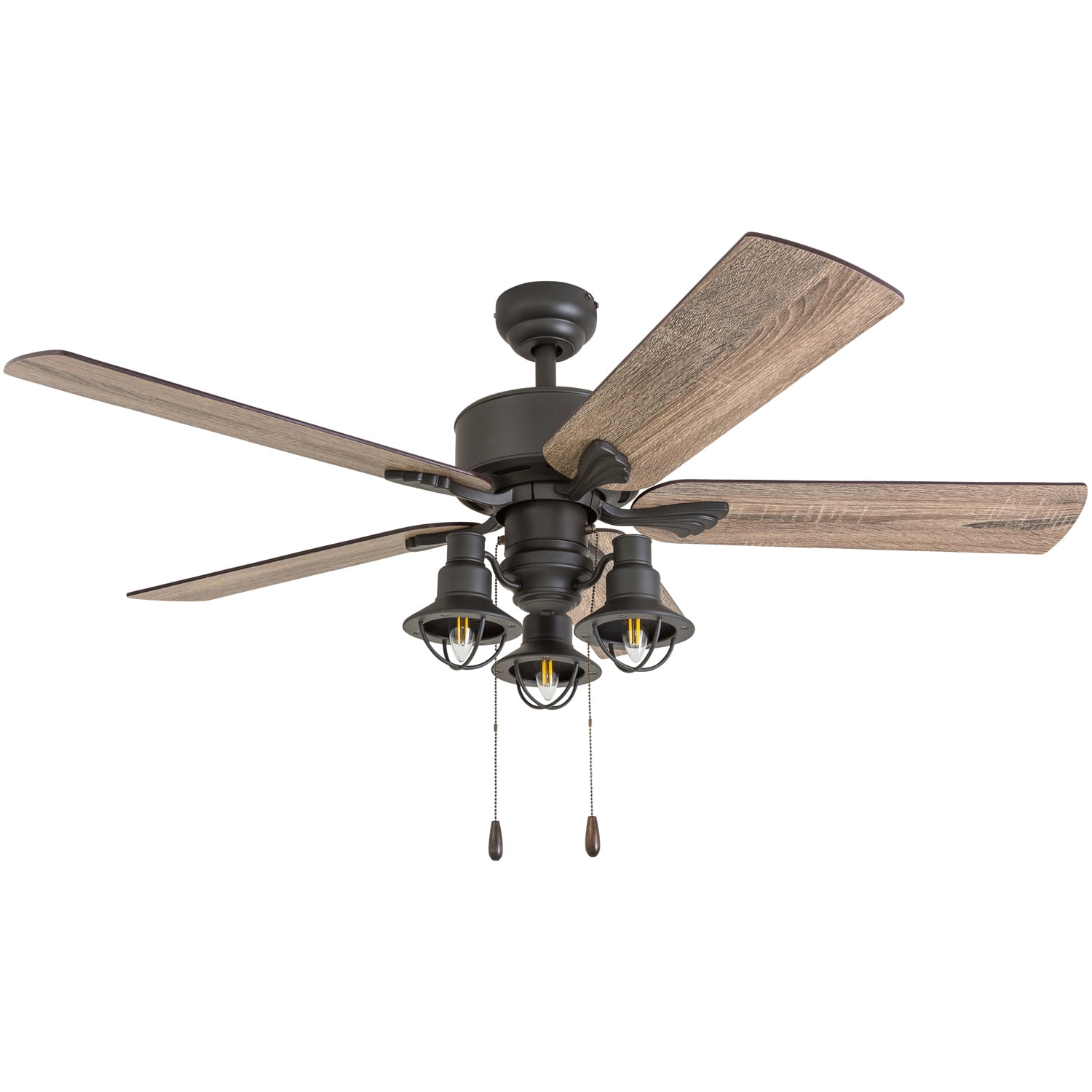 Prominence Home Sivan 52″ Bronze Ceiling Fan with 5 Blades, 3 Arm Cage Light Kit, Remote & Reverse Airflow Sansujyuku sansujyuku.com