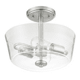 thumbnail image 1 of Prominence Home Viktoria 13" Brushed Nickel Semi Flush Mount Light with Clear Glass Shade, 1 of 7