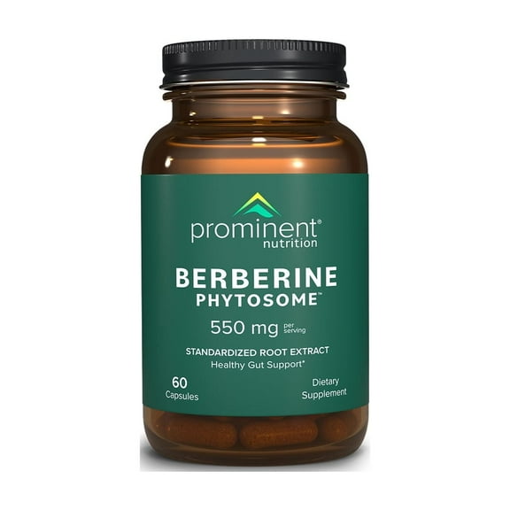 Prominent Nutrition Berberine Phytosome Supplement, Healthy Gut Support, 550 mg, 60 Count