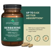 Prominent Nutrition Berberine Phytosome - Up to 9.6x Superior Absorption - Standardized Berberine for Digestive, Gut & Heart Health Support - Non-GMO, Vegan & Gluten-Free - 60 Capsules 60 Servings