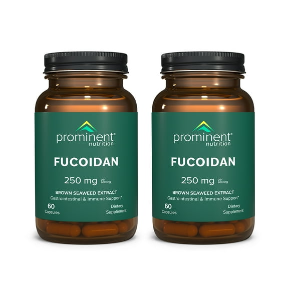 Prominent Nutrition Fucoidan Gut Health & Immune Support Supplement– 250mg, 60 count– First-Class Brown Seaweed Extract - Immune System & Digestion Supplement - 2 Pack