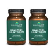 Prominent Nutrition Magnesium Bisglycinate Capsules, Brain Health Support, Magnesium Supplement, 240 mg, 45 Day Supply - 2 Pack
