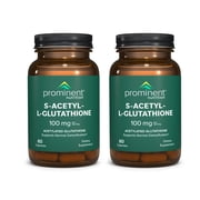 Prominent Nutrition S-Acetyl L-Glutathione Supplement - Clinically Researched Emothion  Acetylated Glutathione for Normal Liver Detoxification Support & Optimal Antioxidant Effect, Vegan - 2 Pack