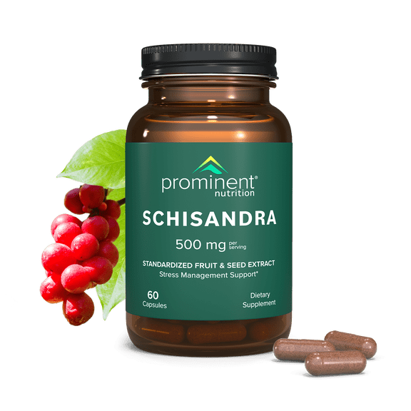 Prominent Nutrition Schisandra - Supplement for Liver & Stress Support - No Artificial Colors - Non-GMO, Vegan & Gluten-Free - 60 Capsules (60 Servings)