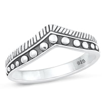 Promise Bali Chevron Ring .925 Oxidized Sterling Silver Band Jewelry Female Male Unisex Size 4