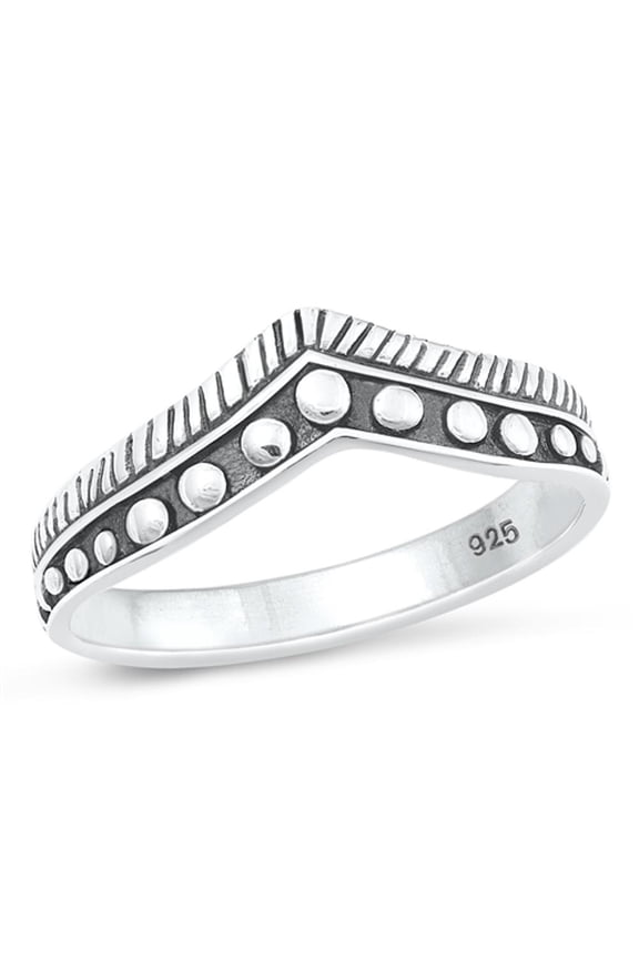 Promise Bali Chevron Ring .925 Oxidized Sterling Silver Band Jewelry Female Male Unisex Size 9