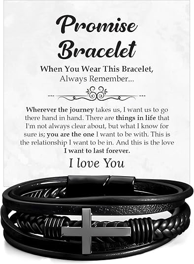 Promise Bracelet for Men, Cross Bracelet for Man, Romantic Gift for Husband, Wedding Gift for Groom, Cross Bracelet For Men, Men's Bracelet, Men's Bracelets, Birthday Gift For Boyfriend Husband