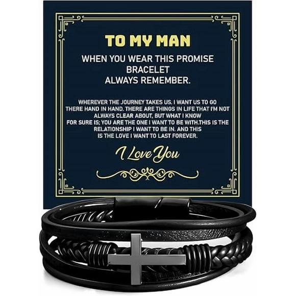 Promise Cross Bracelet, Romantic Gift for Man, Cross Bracelets For Men, Men Cross Bracelet, Cross Bracelet For Men, Men's Bracelet, Men's Bracelets, Birthday Gift For Boyfriend Husband