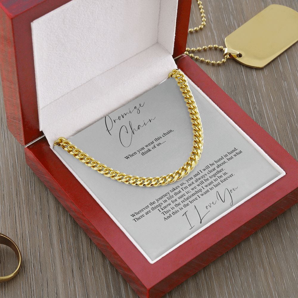 Promise Cuban Chain Necklace Romantic Gift for Boyfriend