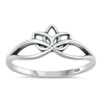Promise Infinity Lotus Ring .925 Sterling Silver Band Jewelry Female Male Unisex Size 5