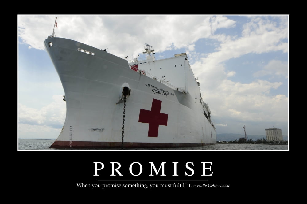 Promise Inspirational Quote and Motivational Poster Canvas Art - Stocktrek Images (34 x 23)