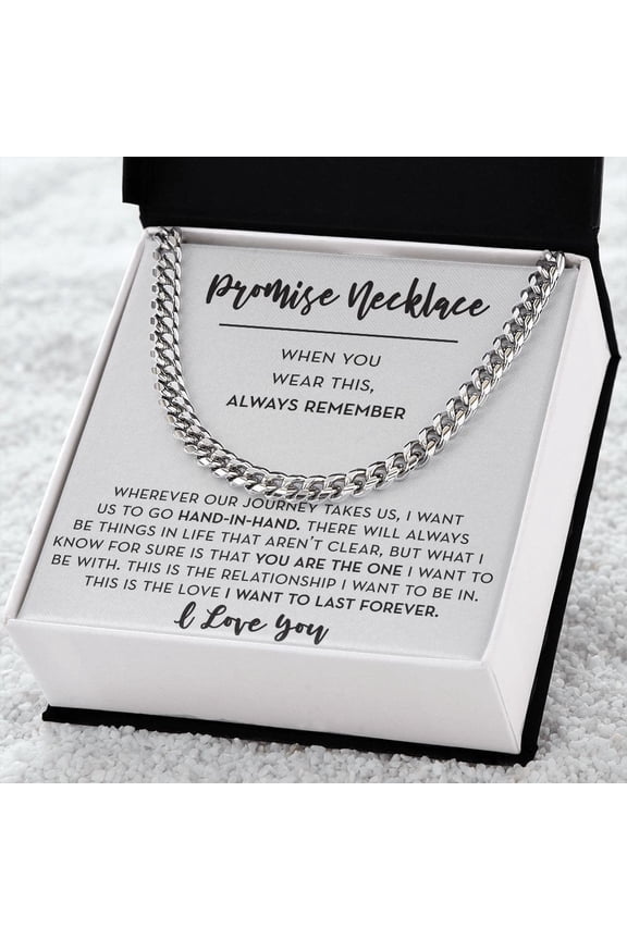 Promise Necklace For Boyfriend I Love You, Gold Cuban Link Necklace