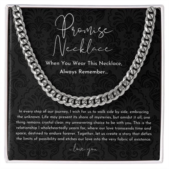 Promise Necklace For Him Gift | Cuban Link Chain Necklace Standard Box