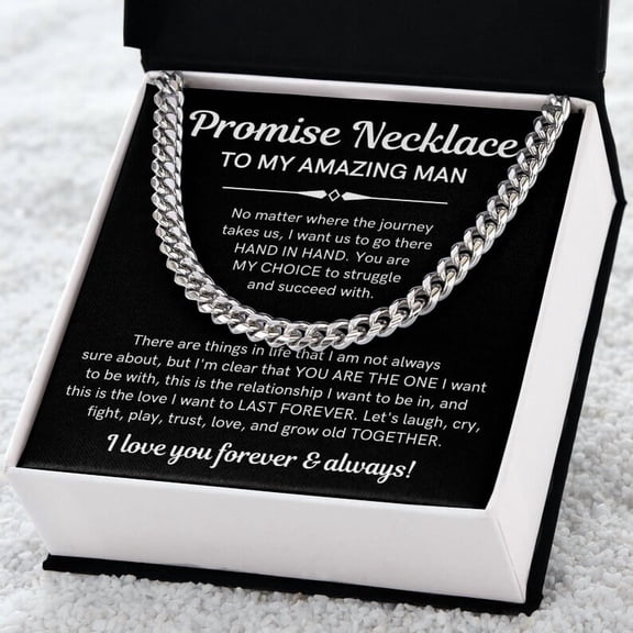 Promise Necklace For Him, Promise Gifts For Him, Boyfriend Promise Necklace, Guy Valentine Gift, Boyfriend Birthday Gift, Necklace Gift for Husband