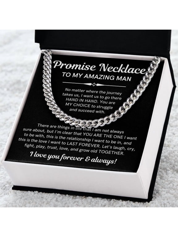 Promise Necklace For Him, Promise Gifts For Him, Boyfriend Promise Necklace, Guy Valentine Gift, Boyfriend Birthday Gift, Necklace Gift for Husband